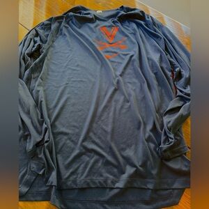 Nike UVA Virginia Cavaliers Blue Dru-fit Long Sleeve Shirt Size XLarge